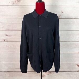COS 100% Wool Sweater Cardigan Long Sleeve Collared Minimalist